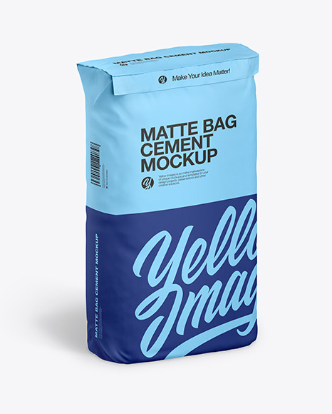 Download Matte Cement Bag Mockup In Bag Sack Mockups On Yellow Images Object Mockups PSD Mockup Templates