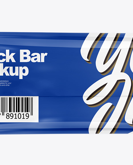 Glossy Snack Bar Mockup   Back View PSD #1