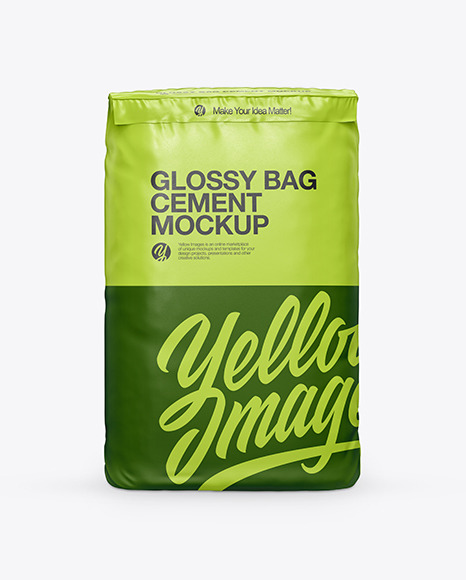 Download Glossy Cement Bag Mockup In Bag Sack Mockups On Yellow Images Object Mockups PSD Mockup Templates