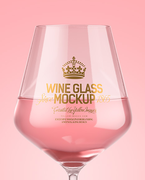 Download Pink Wine Glass Mockup In Cup Bowl Mockups On Yellow Images Object Mockups PSD Mockup Templates