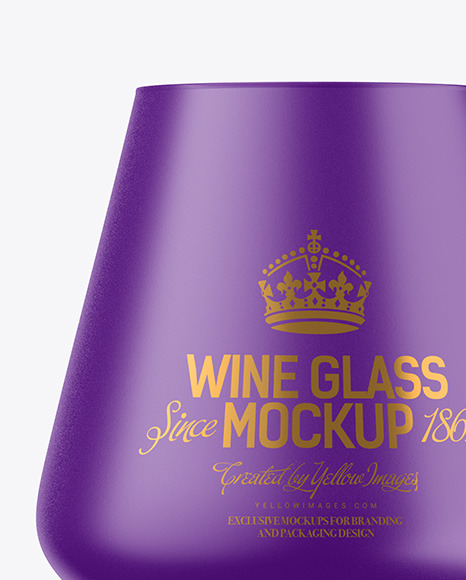 Matte Wine Glass Mockup PSD #3