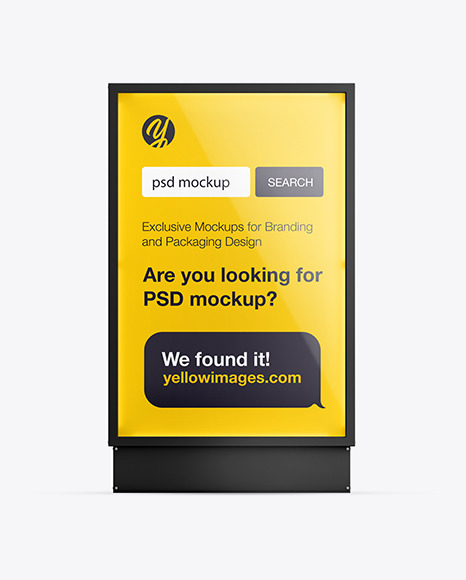 Citylight Poster Mockup In Outdoor Advertising Mockups On Yellow Images Object Mockups