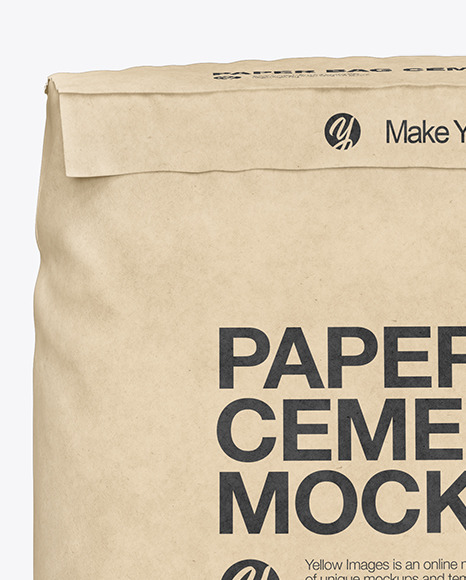 Kraft Cement Bag Mockup In Bag Sack Mockups On Yellow Images Object Mockups