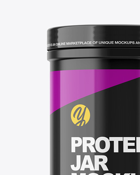 Download Matte Protein Jar Mockup In Jar Mockups On Yellow Images Object Mockups PSD Mockup Templates