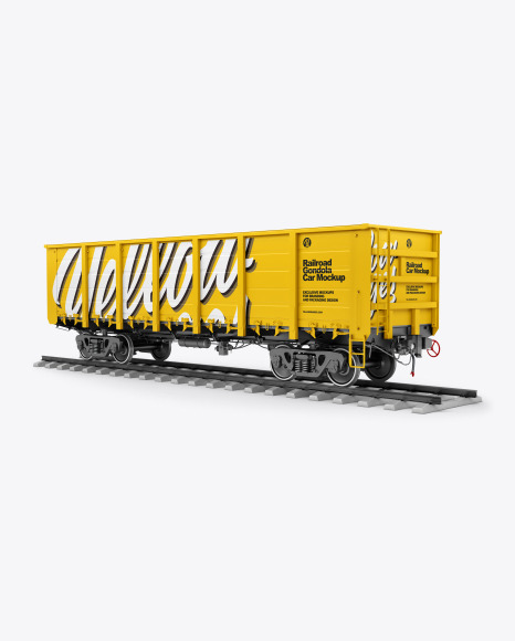 Railroad Gondola Car Mockup In Object Mockups On Yellow Images Object Mockups