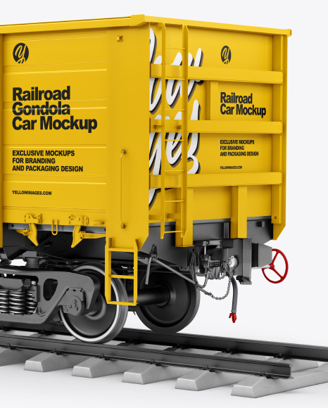 Download Railroad Gondola Car Mockup In Object Mockups On Yellow Images Object Mockups