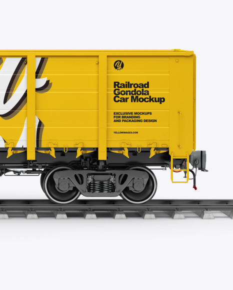 Download Railroad Gondola Car Mockup in Object Mockups on Yellow ...