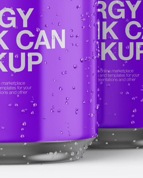 Three Metallic Cans W  Glossy Finish Mockup PSD #6