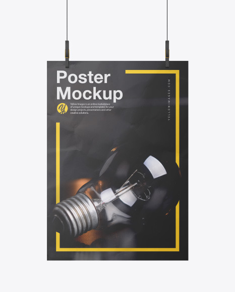 Crumpled A3 Poster Mockup