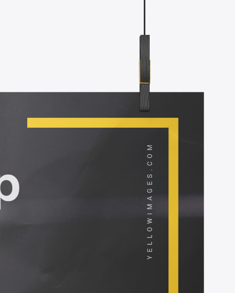 Download Crumpled A3 Poster Mockup In Stationery Mockups On Yellow Images Object Mockups PSD Mockup Templates