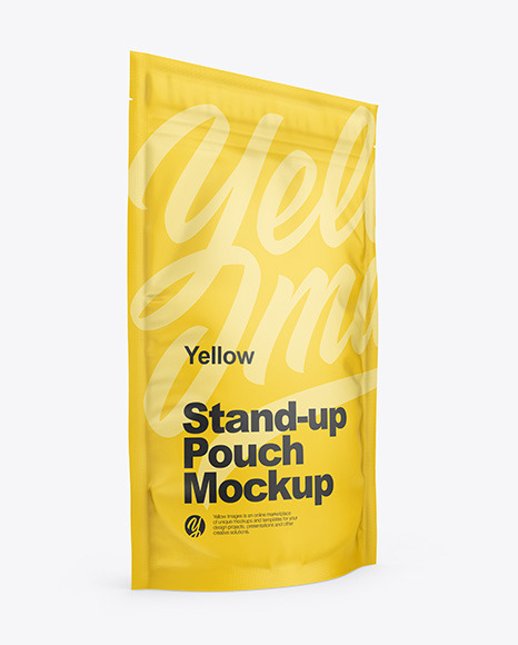 Download Matte Stand Up Pouch With Zipper Mockup In Pouch Mockups On Yellow Images Object Mockups Yellowimages Mockups