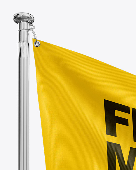 Flag Mockup In Outdoor Advertising Mockups On Yellow Images Object Mockups