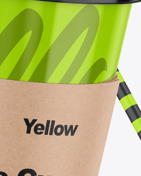 Download Glossy Coffee Cup W Straw Mockup In Cup Bowl Mockups On Yellow Images Object Mockups PSD Mockup Templates