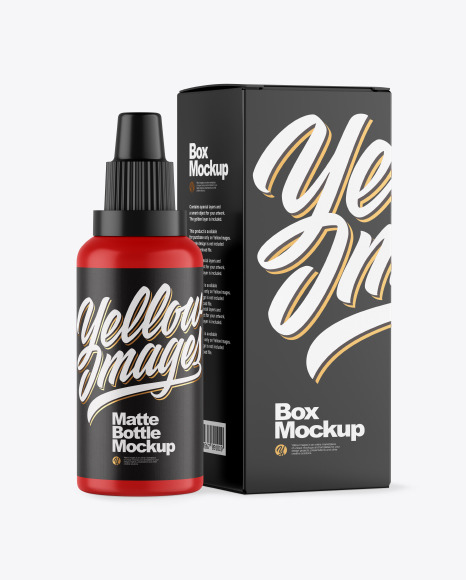 Download Matte Bottle W Box Mockup Designs Zone Yellowimages Mockups