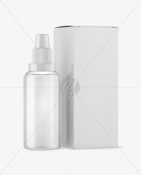 Clear Bottle W/ Box Mockup