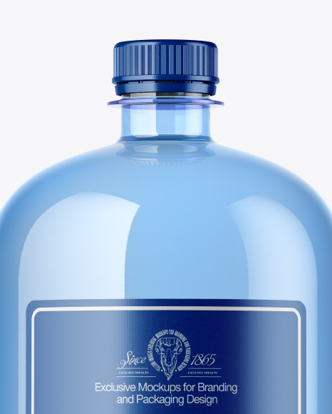 Blue Water Bottle Mockup PSD #2
