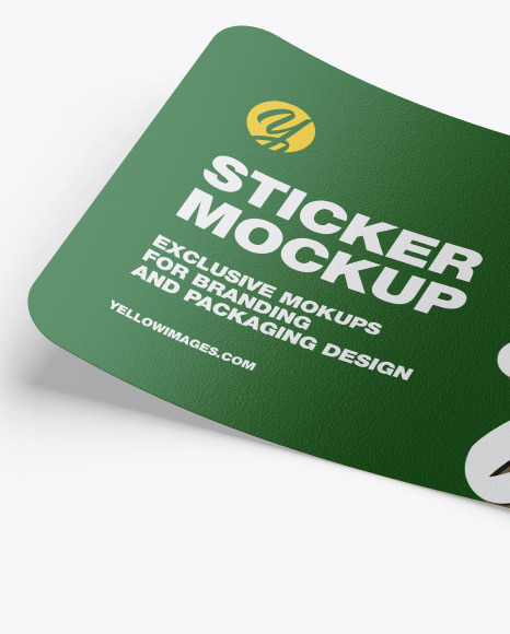 Download Textured Sticker Mockup In Stationery Mockups On Yellow Images Object Mockups PSD Mockup Templates