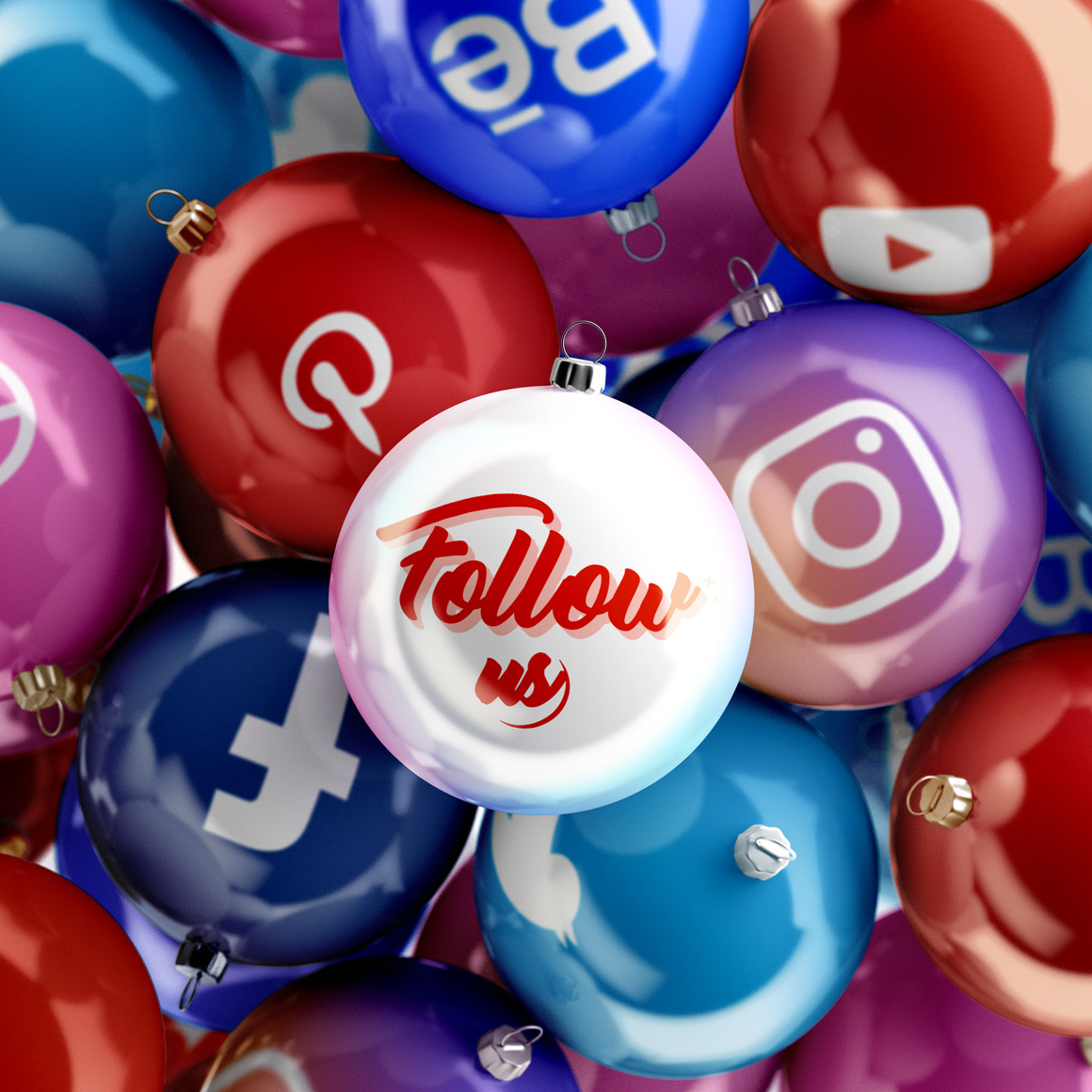Heap of Christmas Balls Mockup in Product Mockups on