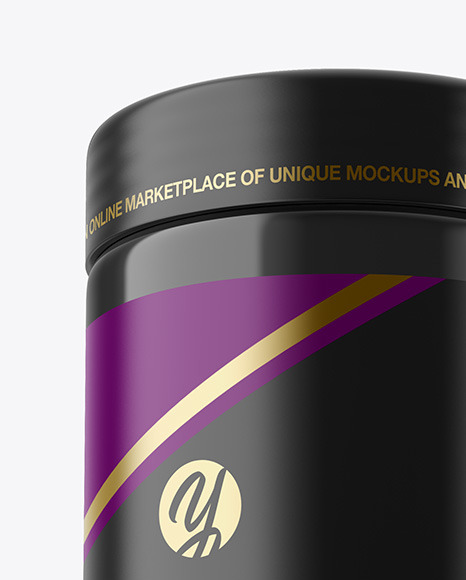 Glossy Protein Jar Mockup PSD #3