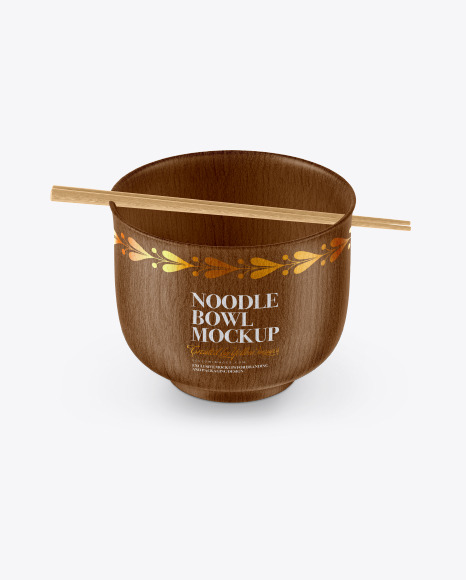 Wooden Noodle Bowl Mockup