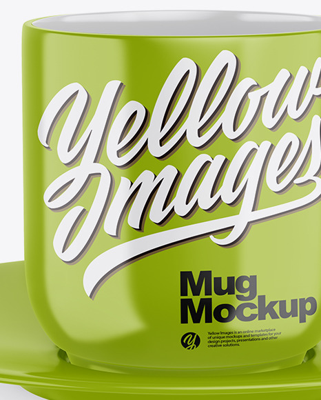 Download Glossy Mug With Lid Psd Mockup Yellowimages