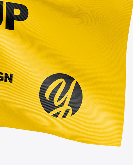 Flag Mockup In Outdoor Advertising Mockups On Yellow Images Object Mockups