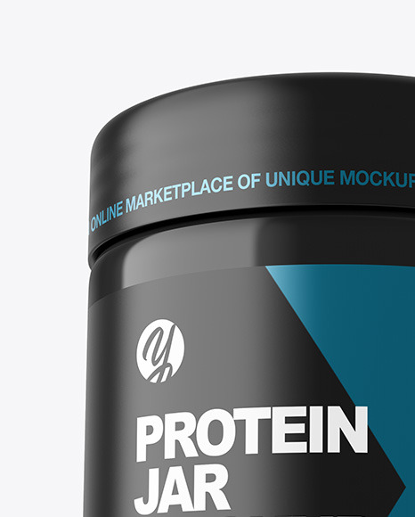 Glossy Protein Jar Mockup PSD #3