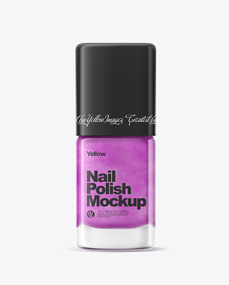 Nail Polish Mockup W Matte Cap In Bottle Mockups On Yellow Images Object Mockups