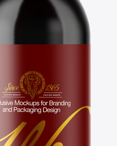 Dark Glass Wine Bottle Mockup