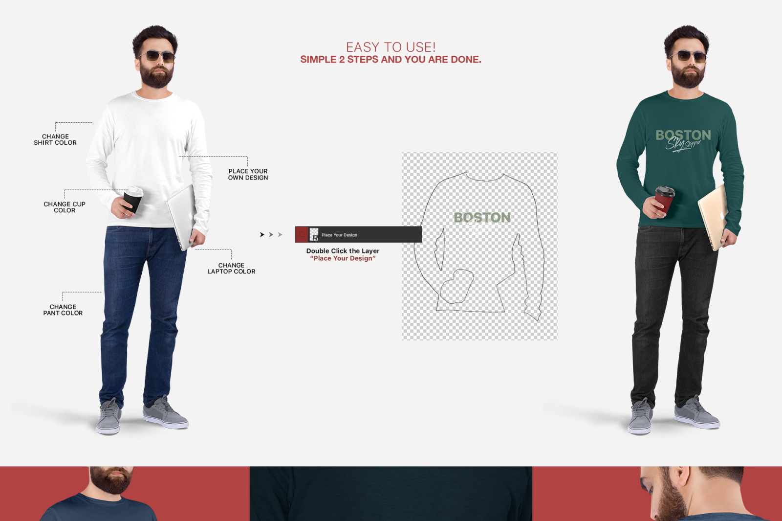 Download Men S Crew Neck Shirt Mockup Set In Apparel Mockups On Yellow Images Creative Store PSD Mockup Templates