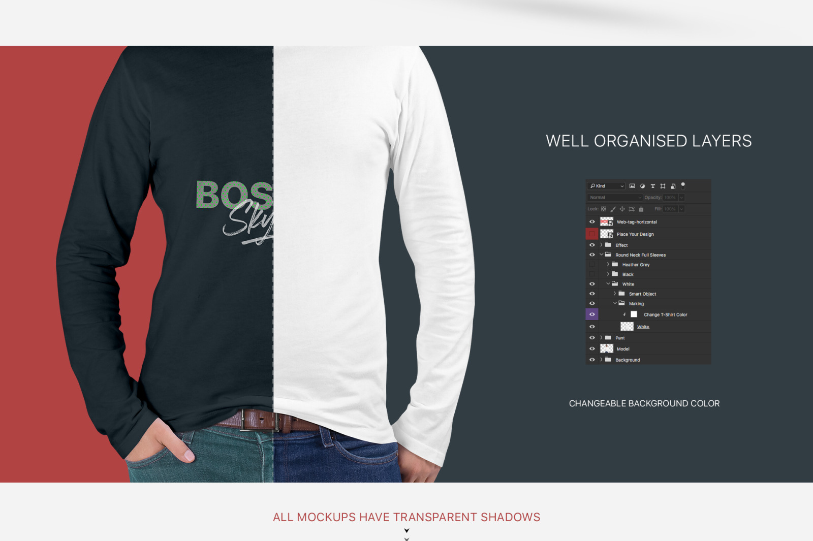 Men S Crew Neck Shirt Mockup Set In Apparel Mockups On Yellow Images Creative Store