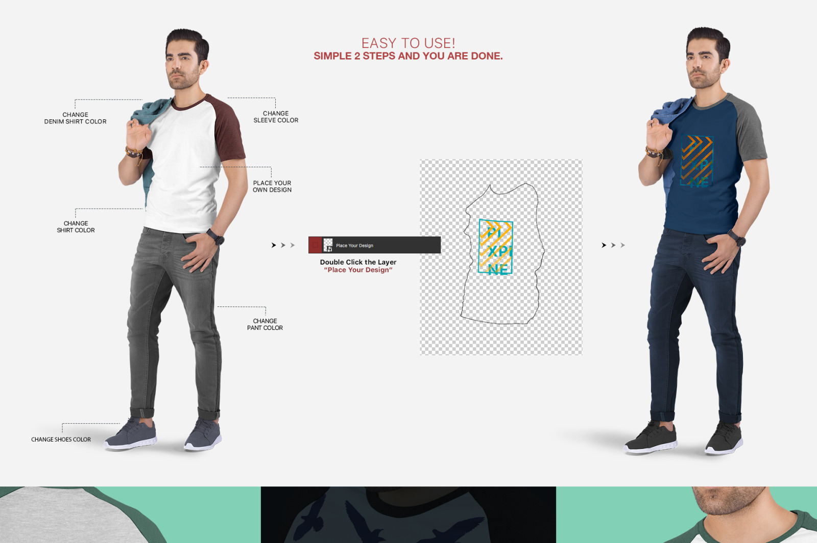 Men S Raglan T Shirt Mockup Set In Apparel Mockups On Yellow Images Creative Store