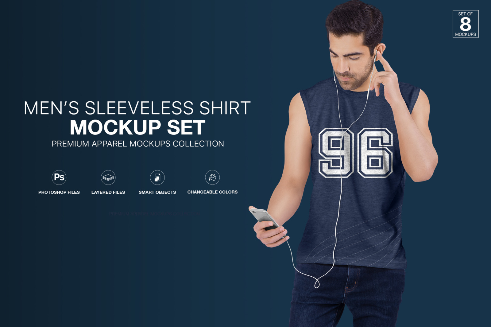 Download Men S Sleeveless Shirt Mockup Set In Apparel Mockups On Yellow Images Creative Store