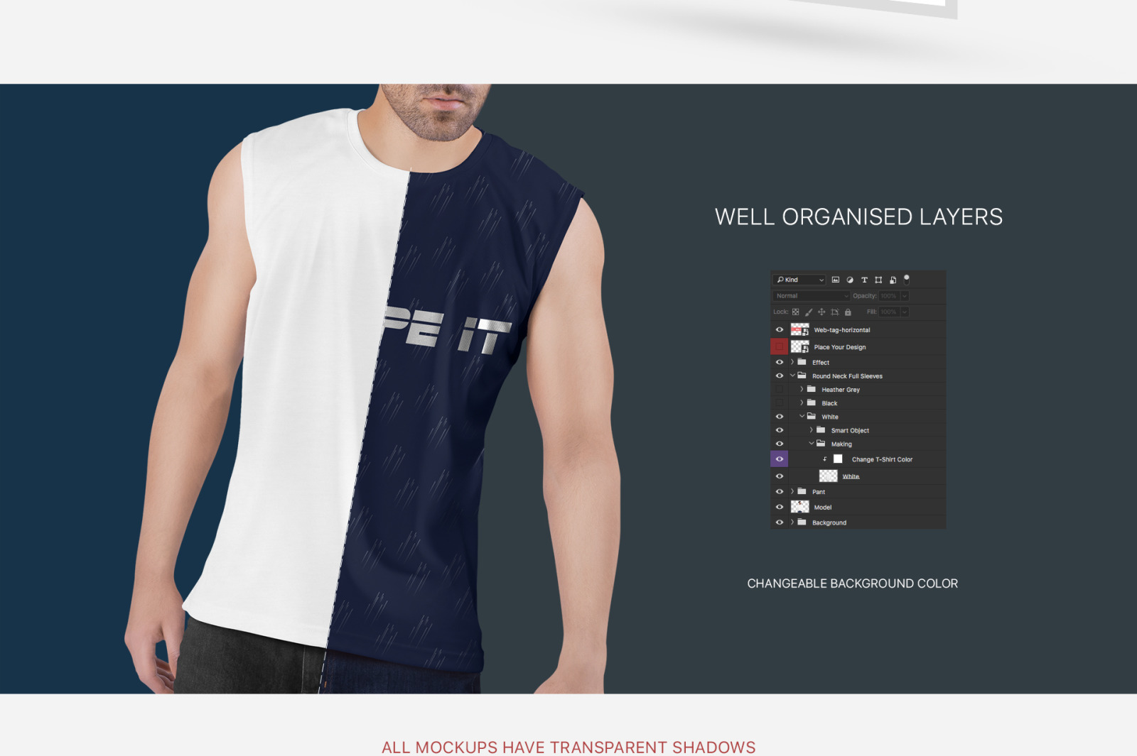 Download Men S Sleeveless Shirt Mockup Set In Apparel Mockups On Yellow Images Creative Store