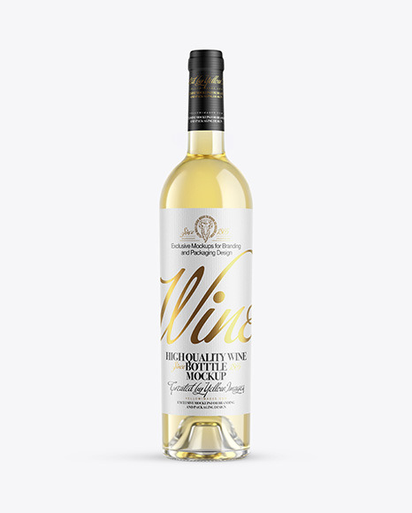 Download White Wine Porto Bottle With Tube Mockup Yellow Author