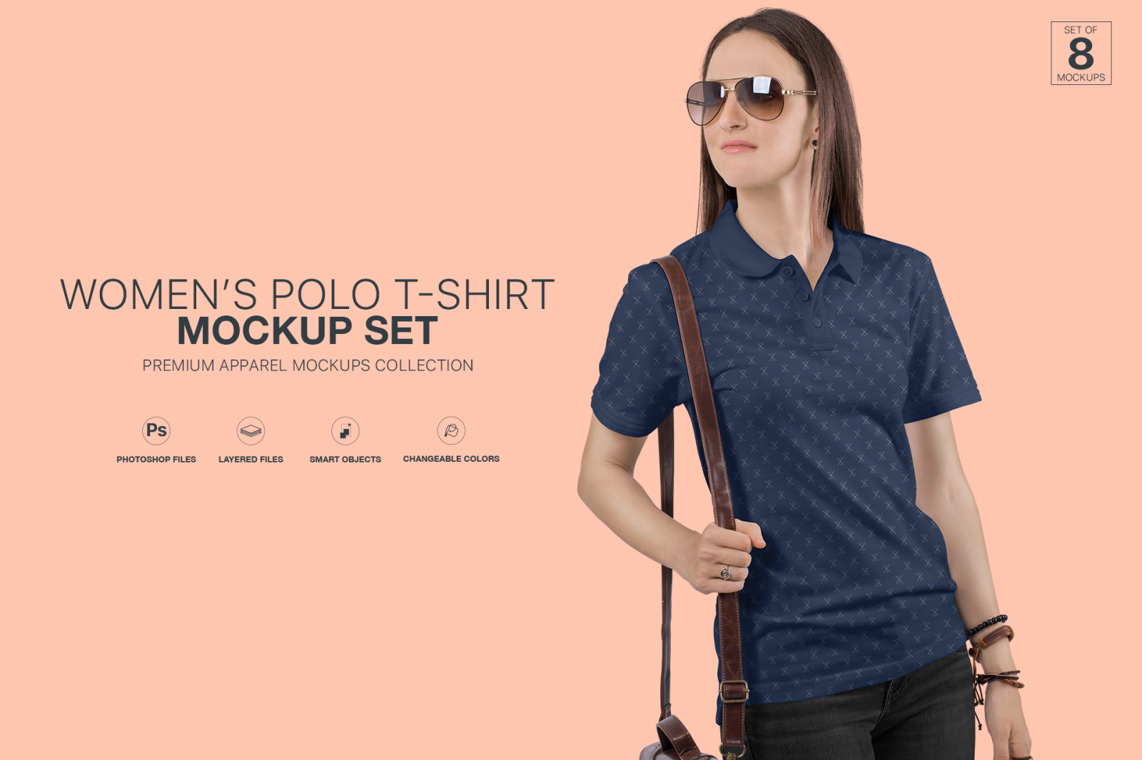 Women S Polo T Shirt Mockup Set In Apparel Mockups On Yellow Images Creative Store