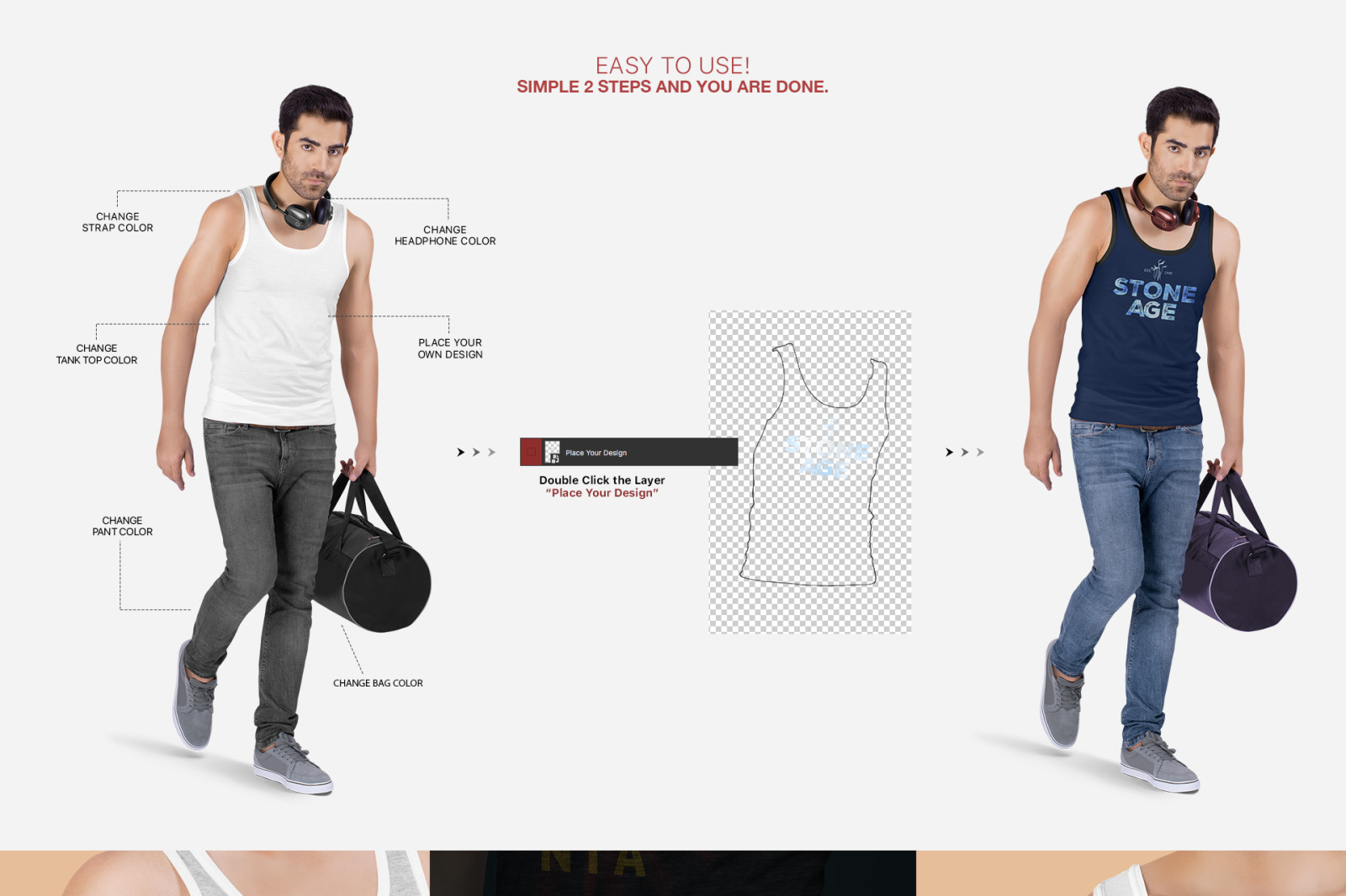 Download Men S Tank Top Mockup Set In Apparel Mockups On Yellow Images Creative Store PSD Mockup Templates