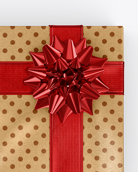 Kraft Gift Box Mockup PSD #1