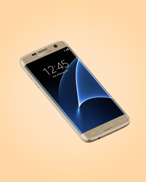 Gold Platinum Samsung S7 Phone Mockup on Images Object Mockups