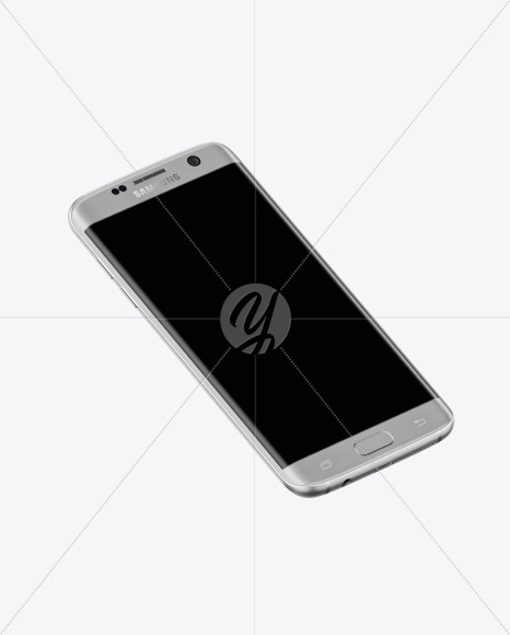 Silver Titanium Samsung Galaxy S7 Phone Mockup