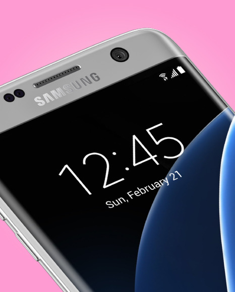 Silver Titanium Samsung Galaxy S7 Phone Mockup