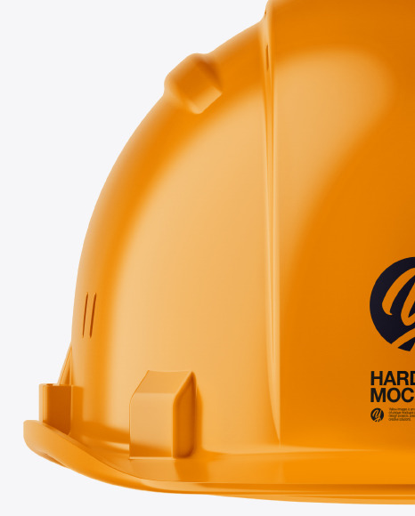 Glossy Hard Hat Mockup Front View In Apparel Mockups On Yellow Images Object Mockups