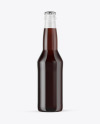 Clear Glass Bottle with Brown Ale Mockup