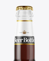 Clear Glass Bottle with Brown Ale Mockup