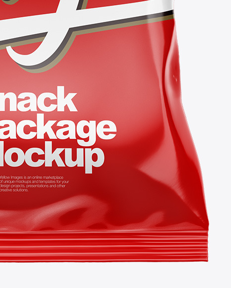 Glossy Snack Mockup -  Front View