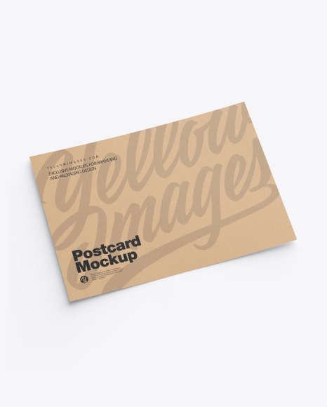 Kraft A5 Postcard Mockup PSD #4