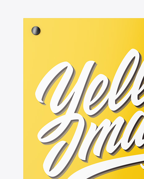 Glossy Nameplate Mockup PSD #2