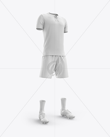 Download Men S Full Soccer Kit With Lace Up Jersey Mockup Hero Back Shot In Apparel Mockups On Yellow Images Object Mockups