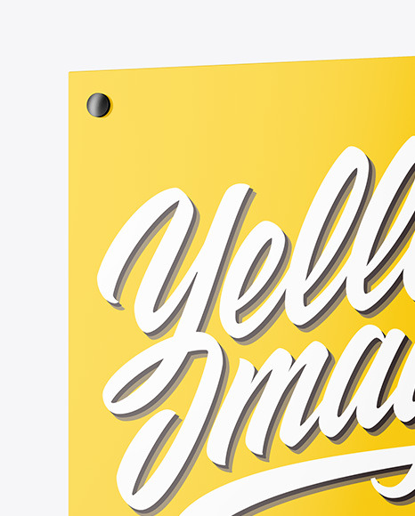 Glossy Nameplate Mockup PSD #2