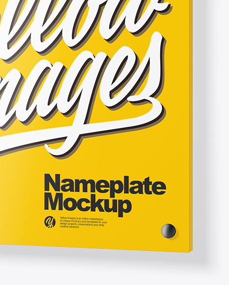 Glossy Nameplate Mockup PSD #1